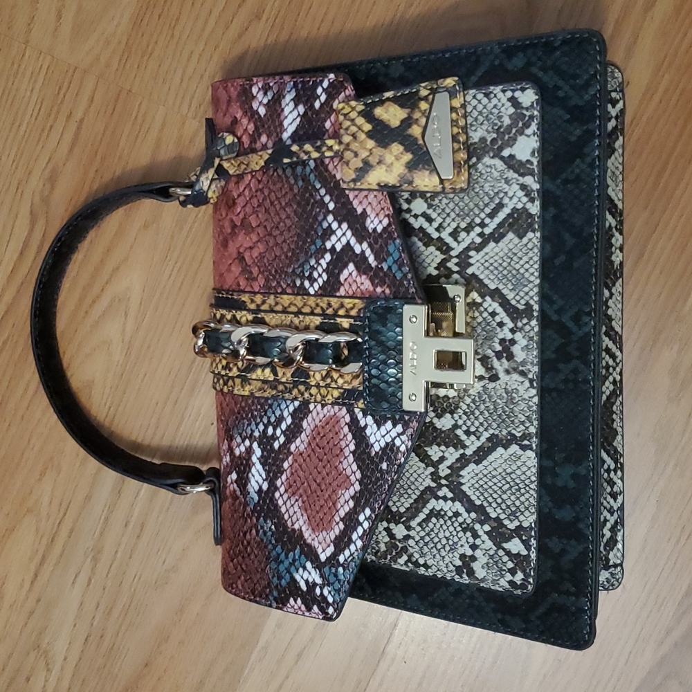 Aldo Multicolor Animal Print Purse